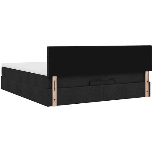 vidaXL Otomanski krevet s madracem i LED crni 180x200cm od tkanine Cene
