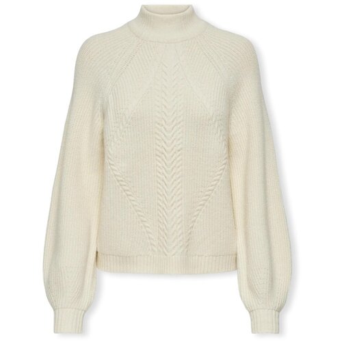 Only Puloverji Katia Life High Neck Knit - Whitecap Gray Bela Cene
