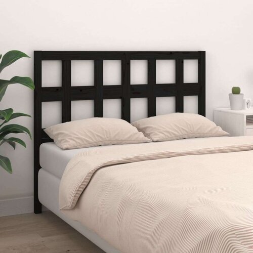  Uzglavlje za krevet crni 145 5 x 4 x 100 cm od masivne borovine Slike