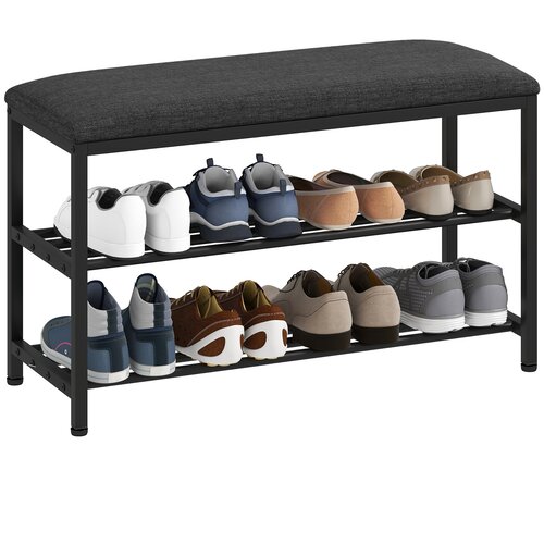 HOMCOM klop za čevlje lan, kovina 81D x 31&amp;Scaron; x 50V cm črno, (5000235457) Slike