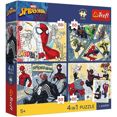 Trefl Marvel Spider-Man - 4 x 88 kom Premium Plus Kids puzzle - Cijene