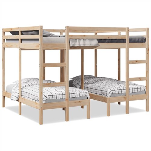 vidaXL Okvir za trojni pograd 140x200/70x140 cm trdna borovina Cene