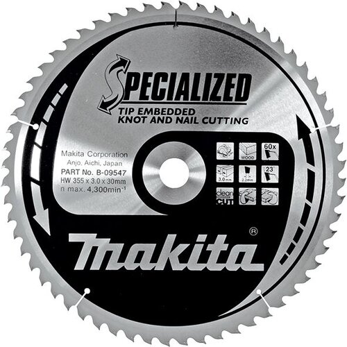 Makita list za testeru od tvrdog metala, sa 60 zubaca B-09547 Cene