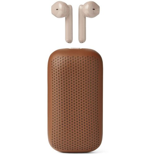 Lexon SOFTPOWER SPEAKERBUDS 2-v-1 True Wireless Slu&amp;scaron;alke in 3W bluetooth Zvočnik RJAVA Slike