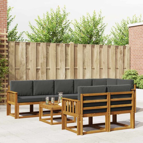  Set vanjskih sofa 9 kom. Prirodna i antracit Cene