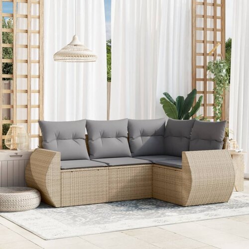  4-dijelni set vrtnih sofa s jastucima bež od poliratana Cijene