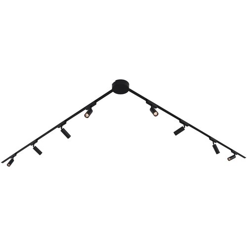 QAZQA Modern railsysteem met 8 spots zwart 1-fase - Magnetic Samson Cene