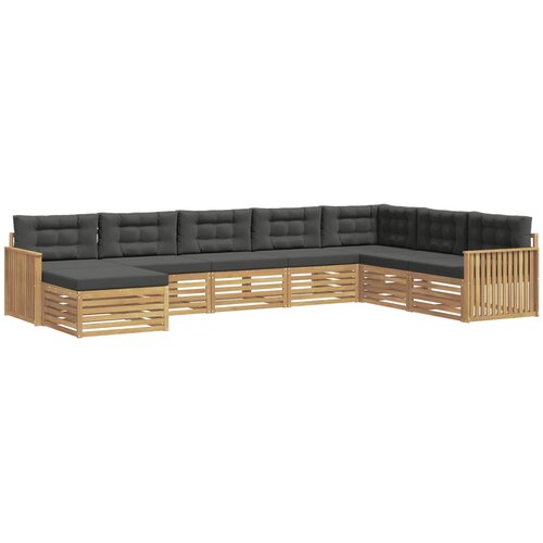  Set vanjskih sofa 8 kom. Bijela i antracit Čvrsto drvo akacije 406 x 247,5 x 73 cm Slike