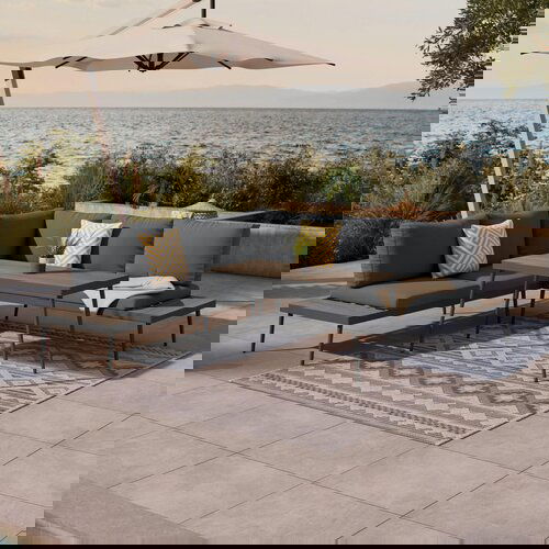Beldano LOUNGE GARNITURA tkanina aluminij Slike
