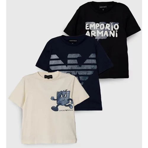 Emporio Armani Otroška bombažna kratka majica 3-pack