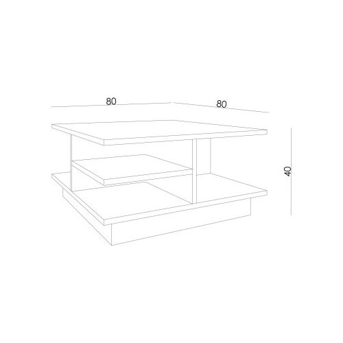 Hanah home Club sto Skull, 80x40x80 cm, Prljavobijela Slike