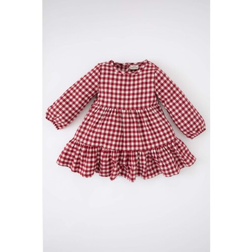 Defacto Regular Fit Plaid Long Sleeve Woven Dress Slike