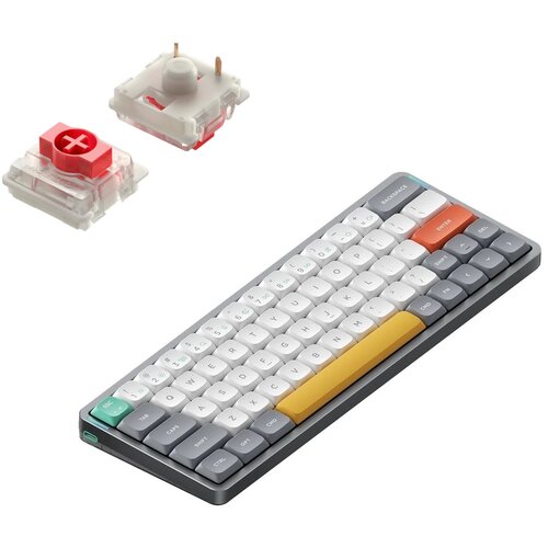Nuphy Air60 V2 Brezžična Mehanska Tipkovnica Slim Lunar Gray Red Switch / Bluetooth / 2.4GHz, (22126172) Cene