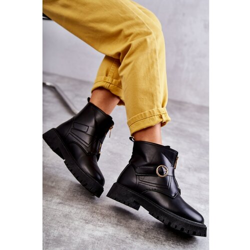 Kesi Leather Warm Boots With Zipper Black Verina Slike