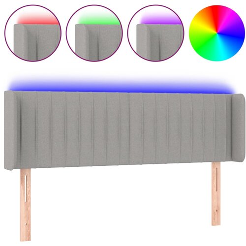 Maison Chic led posteljno vzglavje - vzglavna omarica - nočna omarica svetlo sivo 147x16x78/88 cm blago, (21713312) Slike