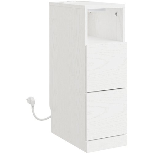 SoBuy Nočna omarica z 2 predaloma LED luč USB polnjenje Bela 35x20x60cm FBT149-E-WG, (5000258491) Cene