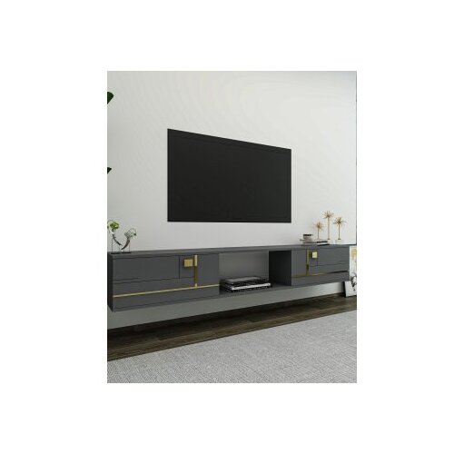 Hanah home tv polica aredam anthracite gold Cene