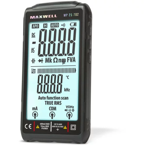 Maxwell-Digital Digitalni avtomatski "FullScreen" multimeter 4,2" s polnilno baterijo
