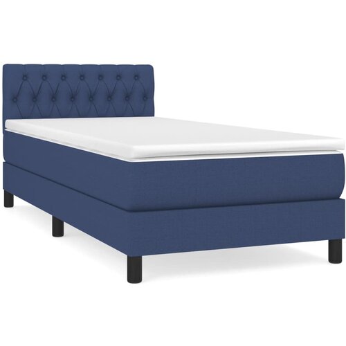 Maison Chic Box spring postelja - Vzmetna postelja z vzmetnico moder 90x190 cm blago SL306, (21890486) Cene