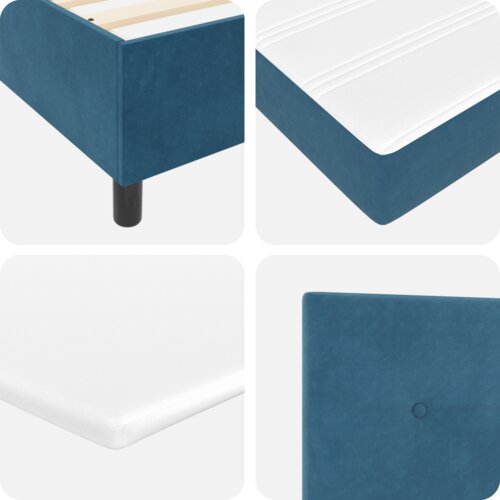 Box Spring Krevet s Madracem Tamnoplavi 140x200 cm Bar&amp;scaron;un Slike
