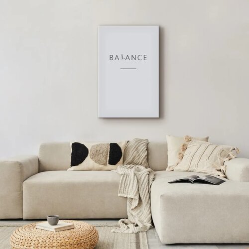  Slika - Balance of Words (1-part) - Black English Text on White 60x90 Premium Print Cene