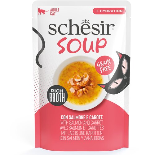 Schesir Cat Soup 12 x 40 g - Losos i mrkva Cijene