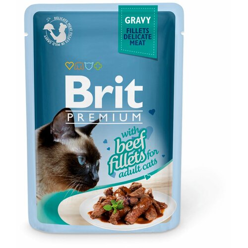BRIT Premium by Nature Brit Premium Cat Delicate Fileti u sosu sa govedinom 85 g kesica Cene