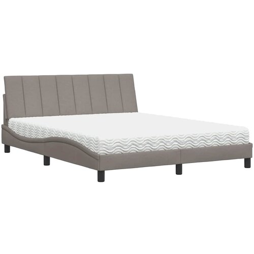 Krevet s madracem Hanko smeđesivi 160x200 cm tkanina Slike