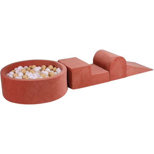 MeowBaby Foam Playground 3-delni komplet za igranje bazena s penasto žogo, 200 žog Velvet Marsala Red: bela/bež, (21333741) Cene