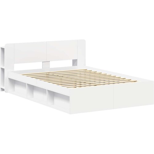  Okvir kreveta s pohranom Bijela 160 x 200 cm Konstruirano drvo Slike