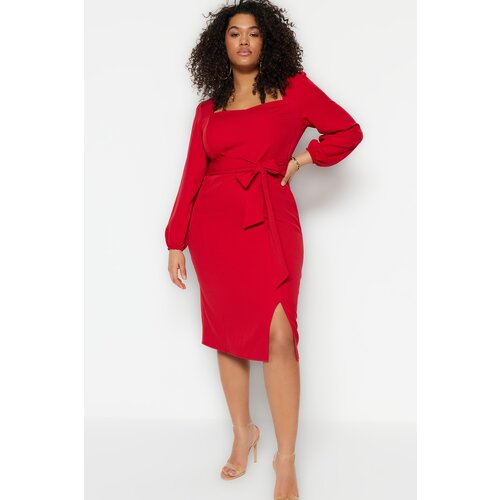Trendyol curve Plus Size Dress - Red - Shift Slike