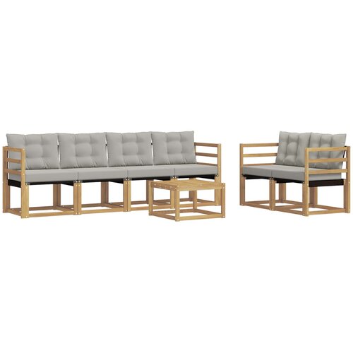 vidaXL Zunanja garnitura za sedenje 7 pcs Bela in svetlo siva, (5000270571) Cene