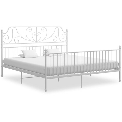  Okvir za krevet bijeli metalni 200 x 200 cm Cijene