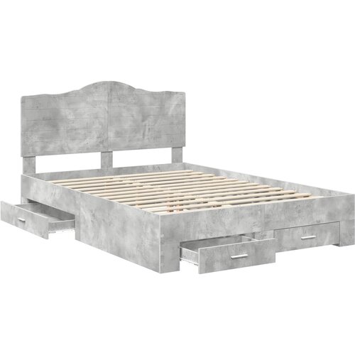  Krevetna konstrukcija s ladicama Betonski sivi 140 x 190 cm Slike