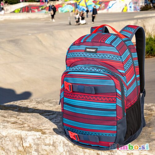 Target Šolska torba za 3 triado HIPSTER Blue/Red 28734 Cene