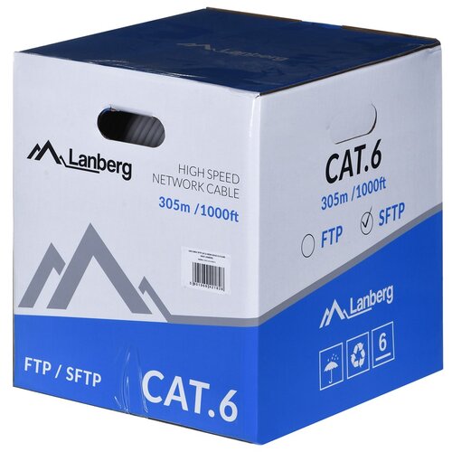 Lanberg LCS6-11CU-0305-S networking cable 305 m Cat.6 SFTP CPR+ Fluke passed Gray Cijene