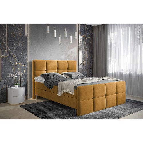 Esposa POSTELJA Z VZMETNICO 140 cm x 200 cm , tekstil oranžna Slike