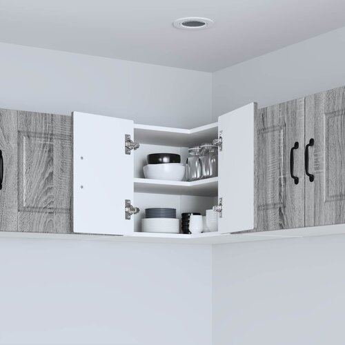  Zidni kutni ormar Siva Sonoma 57 x 57 x 40 cm Konstruirano drvo Slike