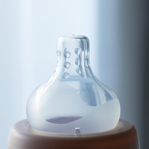 Baboo Liquid Silicone Teat Thick Liquids cucelj za stekleničko 6m+ 2 kos Slike