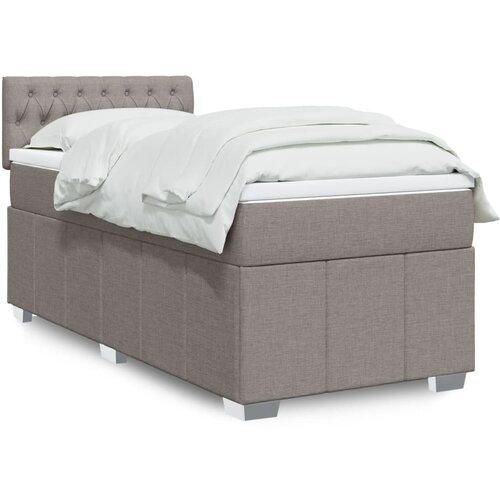 VidaXL Box spring postelja z vzmetnico taupe 90x200 cm blago Slike