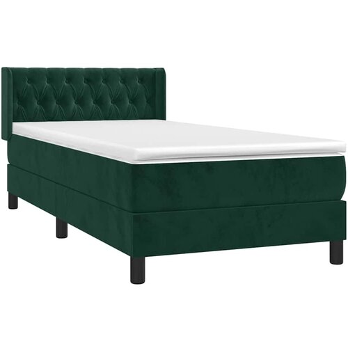 Box spring krevet s madracem tamnozeleni 90x190 cm bar&amp;scaron;unasti Slike