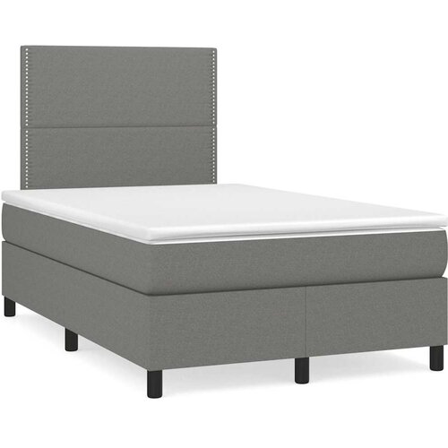  box spring s madracem LED tamnosivi 120 x 190 cm tkanina Cene