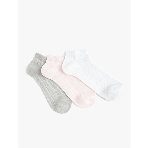 Koton 3-Piece Socks Set Basic Textured Multi Color Cotton Cene