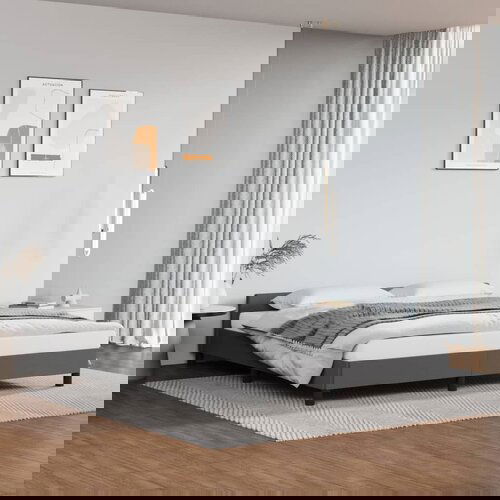 VidaXL Okvir za krevet s uzglavljem sivi 180x200 cm od umjetne kože Slike