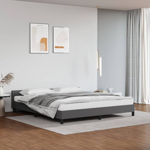 VidaXL Posteljni okvir z vzglavjem siv 180x200 cm umetno usnje Slike