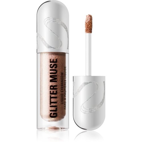 Makeup Revolution Metallic Muse Glitter Muse ble&amp;scaron;čeča tekoča senčila za oči odtenek Gold 3.5 ml Slike