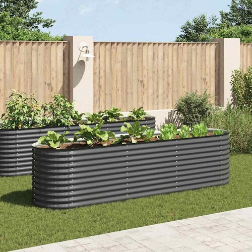 vidaXL visoka greda 320x80x81 cm pocinkano jeklo siva Cene