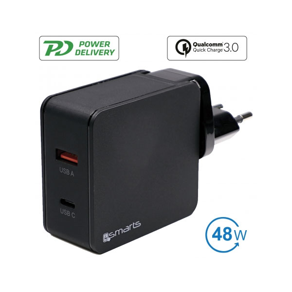 4SMARTS polnilec VoltPlug QC/PD 48W - primerno za prenosnike z USB-C polnjenjem Cene