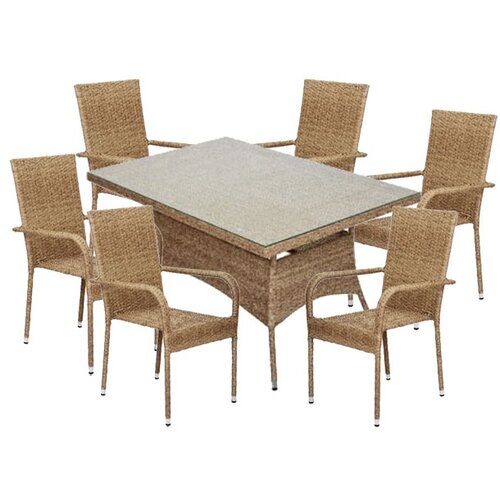 Olimp Sport Baštenska garnitura Bay sto i 6 Bay stolica braon Cene