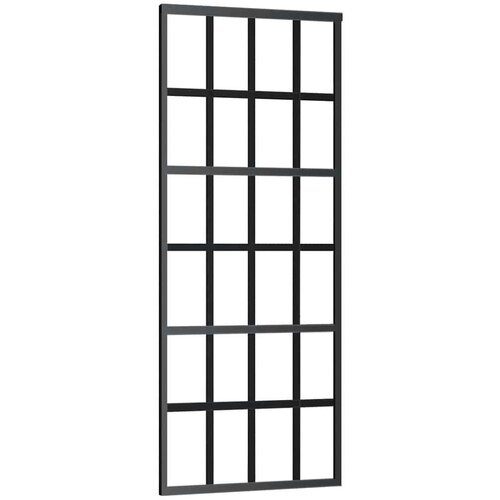 vidaXL Drsna vrata z opremo 76x205 cm ESG steklo in aluminij Cene